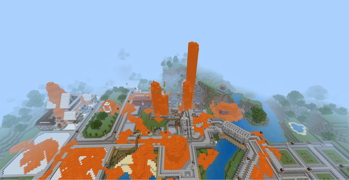 マイクラ防災作品集_火砕流とマグマ