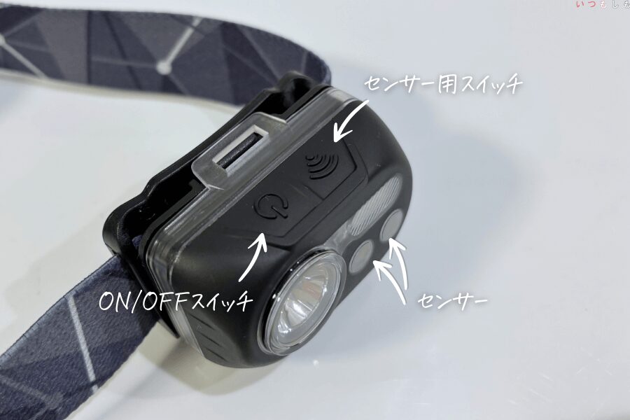 オーム電機のヘッドライトのパーツ説明