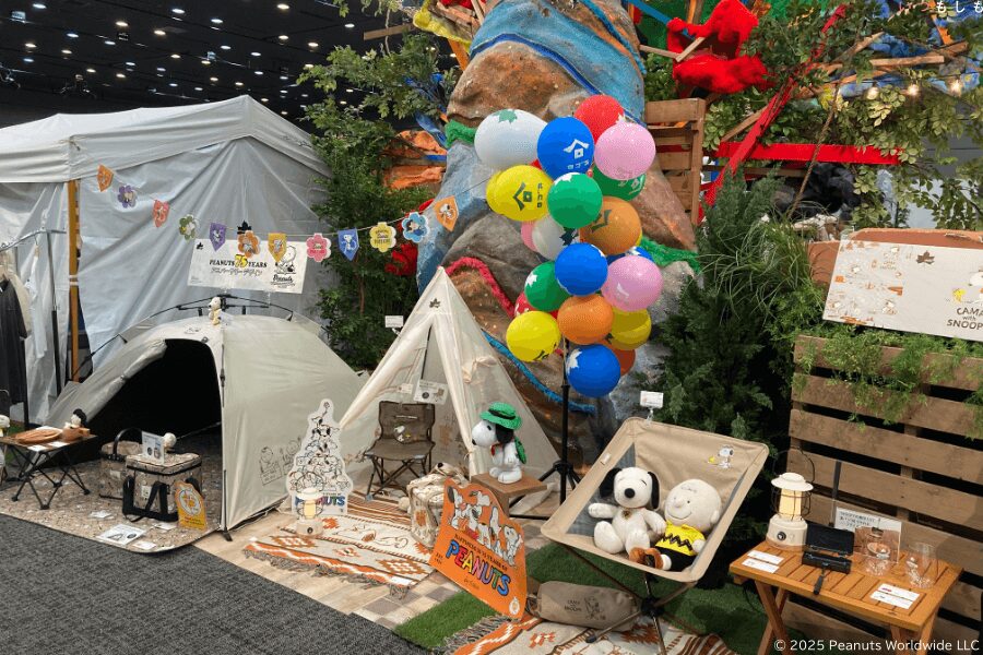 スヌーピーコラボの展示の様子