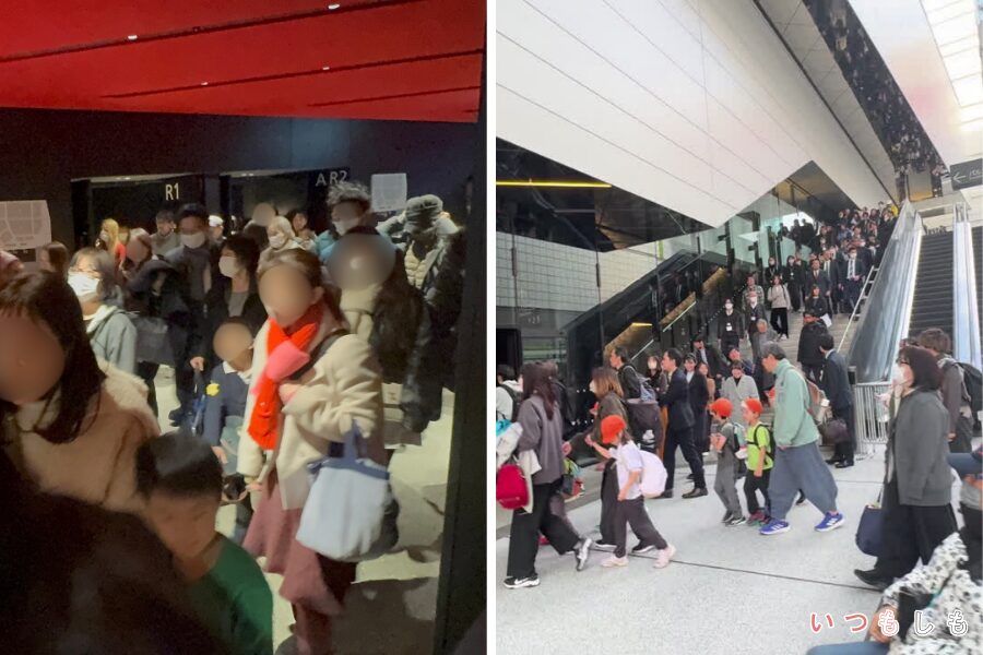 避難している様子