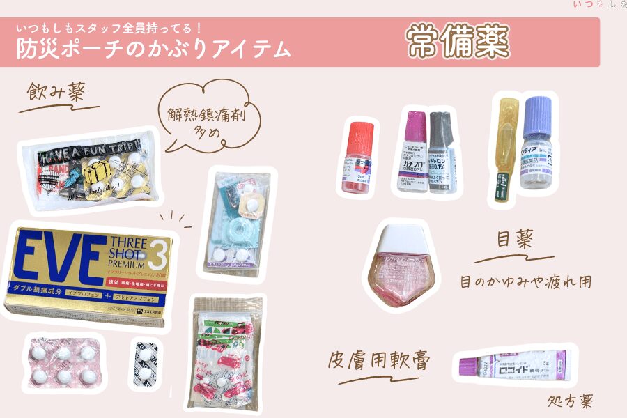 防災ポーチかぶりグッズ_常備薬